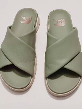 SOREL Women's Sage Green Viibe  Crisscross   Sandals Size 6.5